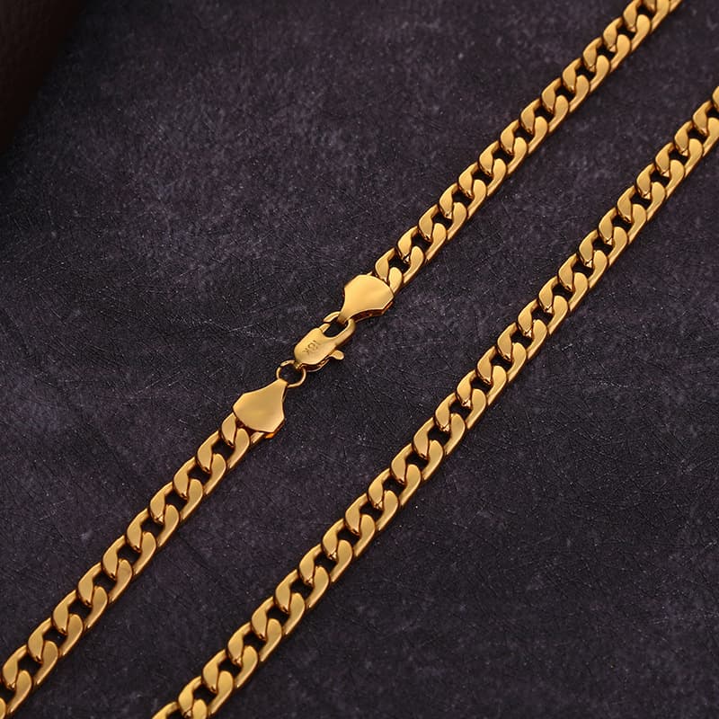 Jewelry Fashion New Gold Plated Men's 6MM Side Necklace Item