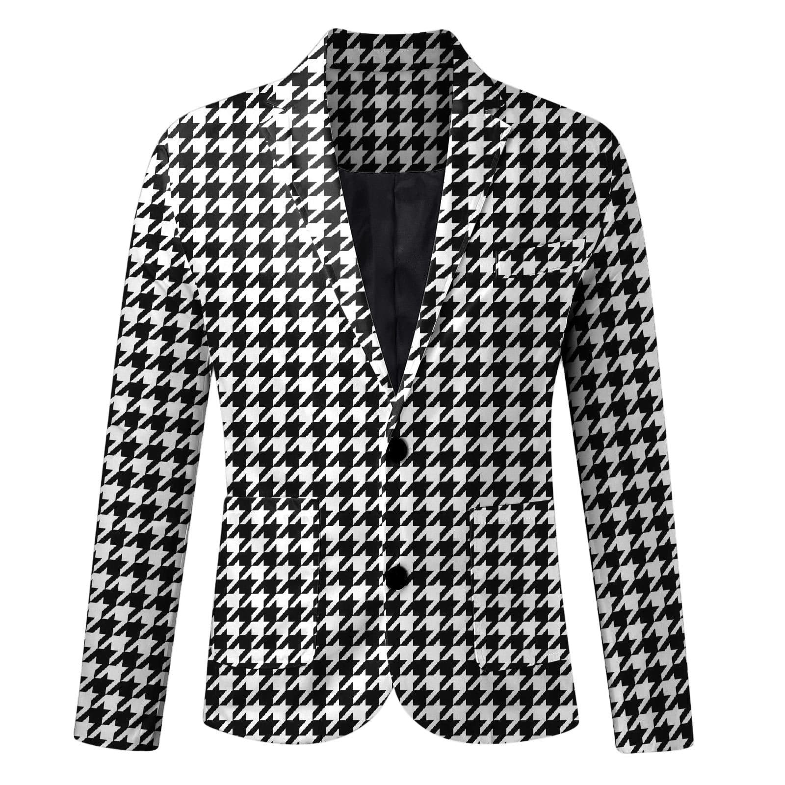 Man's clothing Men's casual plaid printed suit Fashion business suit