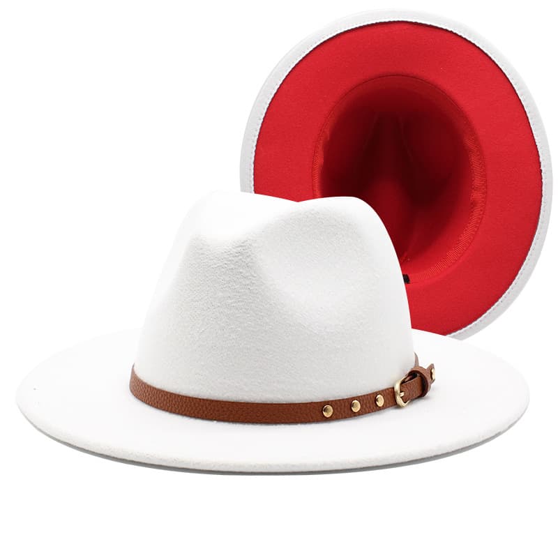 2020 New Men's And Women's Wool Woolen Double-sided Color Matching Flat Big Brimmed Gift Jazz Hats, Felt Hats