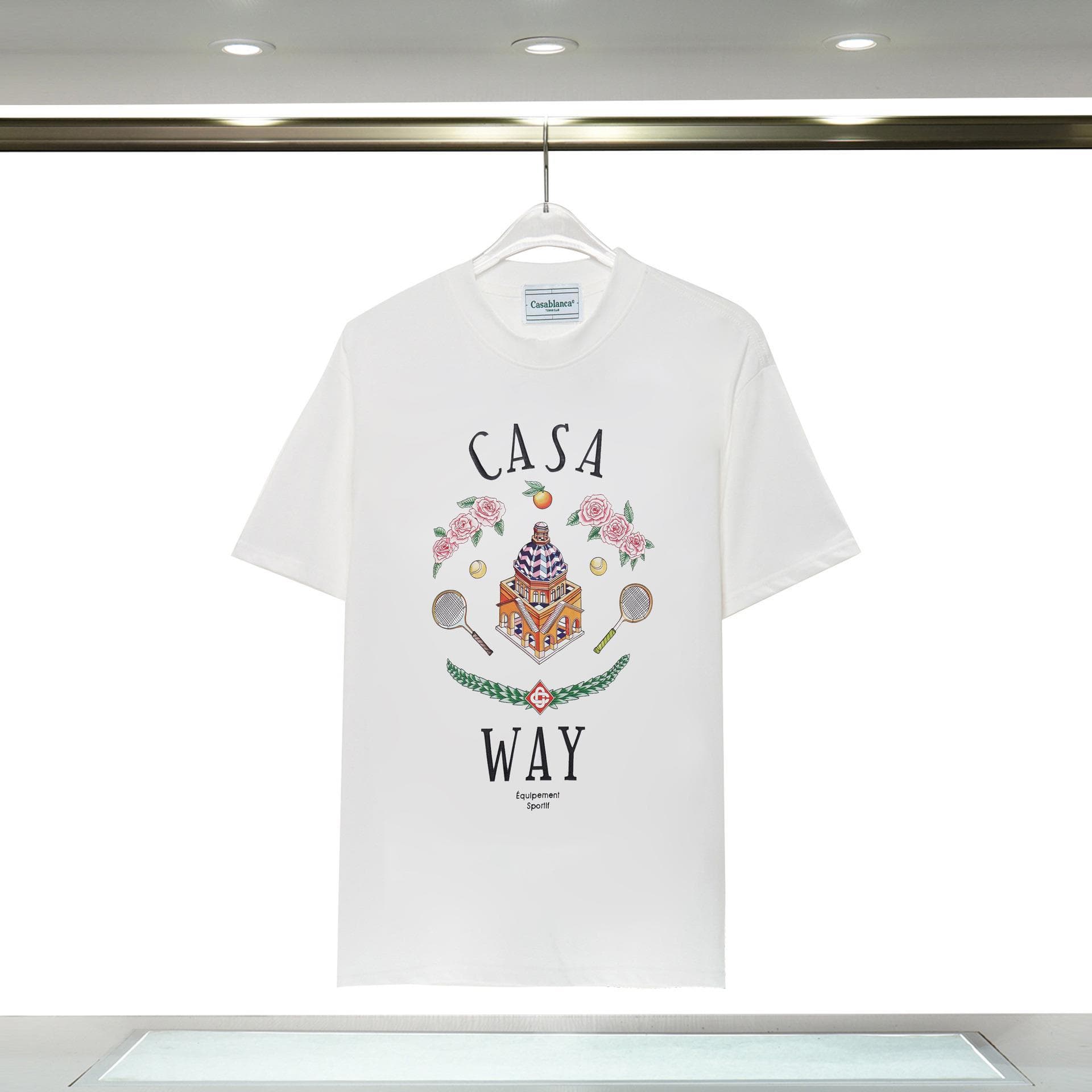 Vêtements pour hommes 24 nouveaux styles Illusion Gate Letter Printing T-shirt à manches courtes à col rond personnalisé