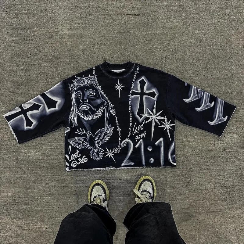 Men's Clothing New Three Quarter Sleeves 3d Digital Printing Street Hip Hop Style Men And Women Short Sleeved Round Neck Short Sleeved T