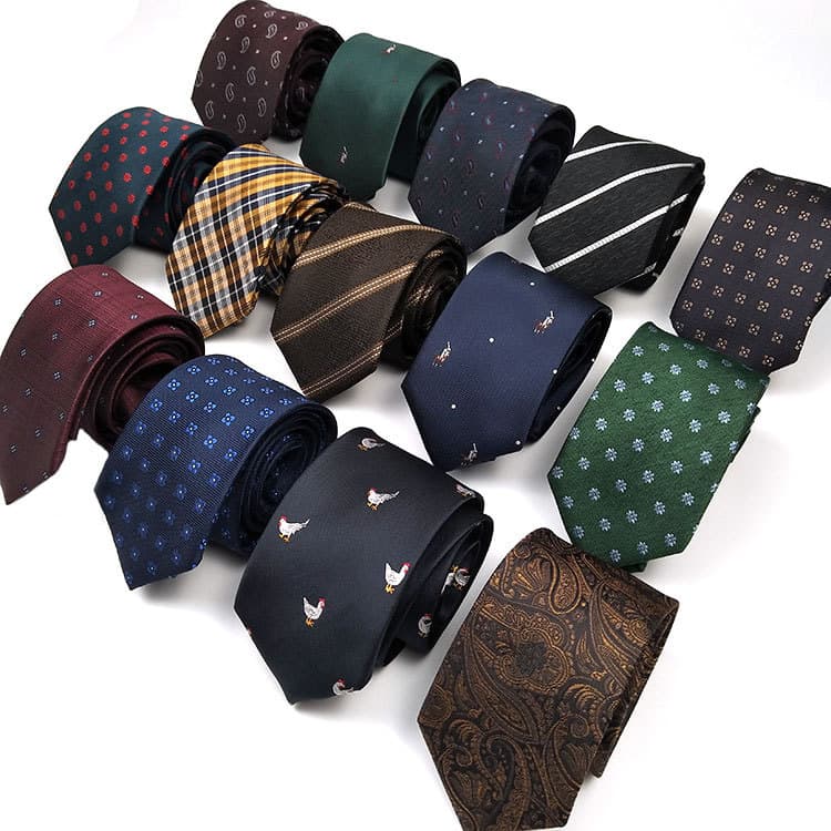 Cashew Nut Floral Striped Personality Creative Professional White-collar Business Casual Suit Shirt 7cm Tie For Men