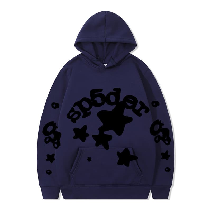 Sweat à capuche unisexe SP5DER imprimé toile d'araignée, marque tendance européenne et américaine, grandes tailles, coupe ample.