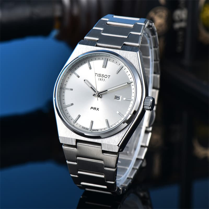 Montres pour hommes TISSOTITY 1853 Montre à quartz en acier inoxydable Montres-bracelets pour hommes Montre de luxe lumineuse étanche PRX WATCH