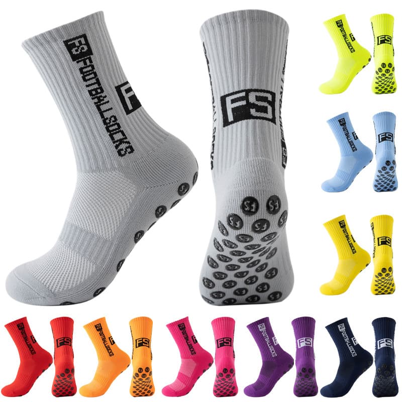 Sports Football Socks Mid Tube Non Slip Towel Bottom Training Socks Round Silicone Non Slip Socks