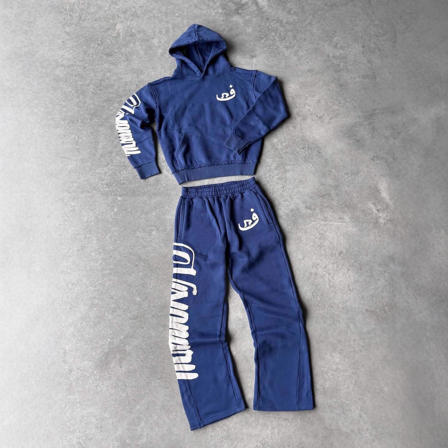 ​​"Unisex Oversized Hoodie & Jogger Set – Classic Letter Print Matching Couple Outfit | Streetwear Loungewear Bundle"​​
