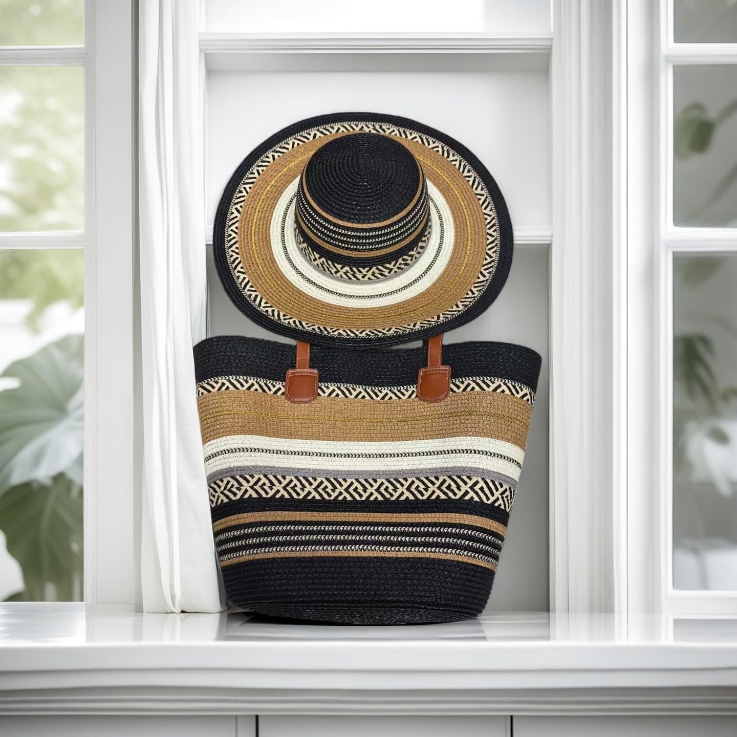 New Color-Block Handmade For Women Summer Vacation Seaside Travel Beach Cross-Border Hot-Selling Single-Shoulder Straw