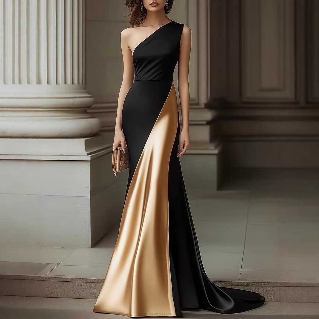 Ng2510292 European And American Cro-border Dre, Black Straple Evening Gown, Engagement Show, High-end, Elegant, Slimming