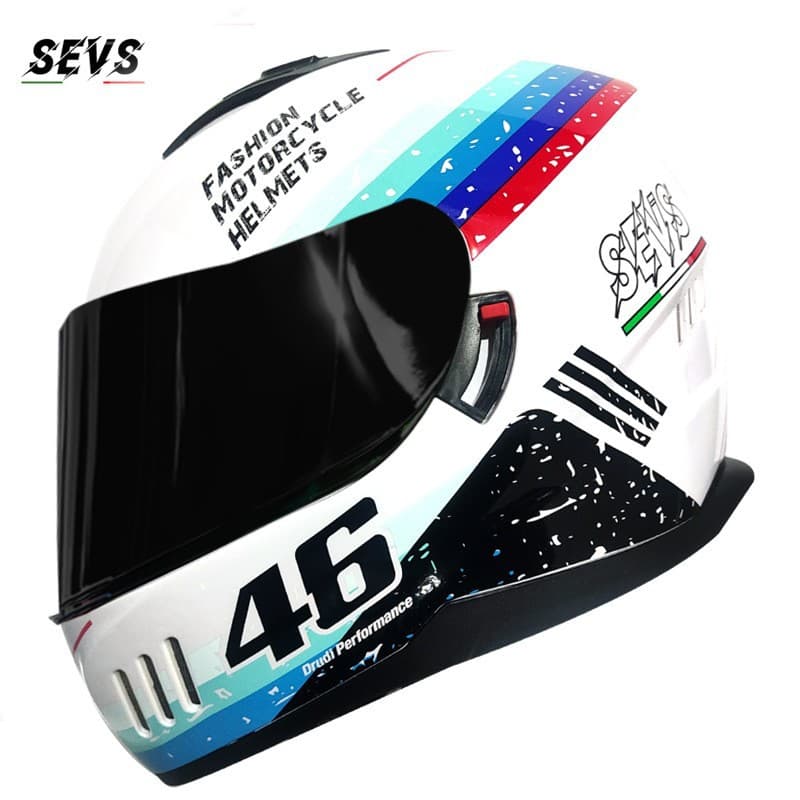 3C/Dot Dual Visor Full Face Motorcycle Helmet - Lightweight & Breathable For Men & Women, Bluetooth-Compatible, Multi-Color Options (M-XXL)