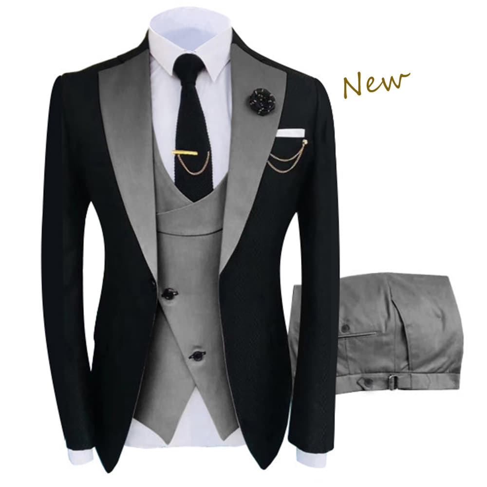 Men's Clothing Large Size Three Piece Suits Slim Fit Best Man Groom
