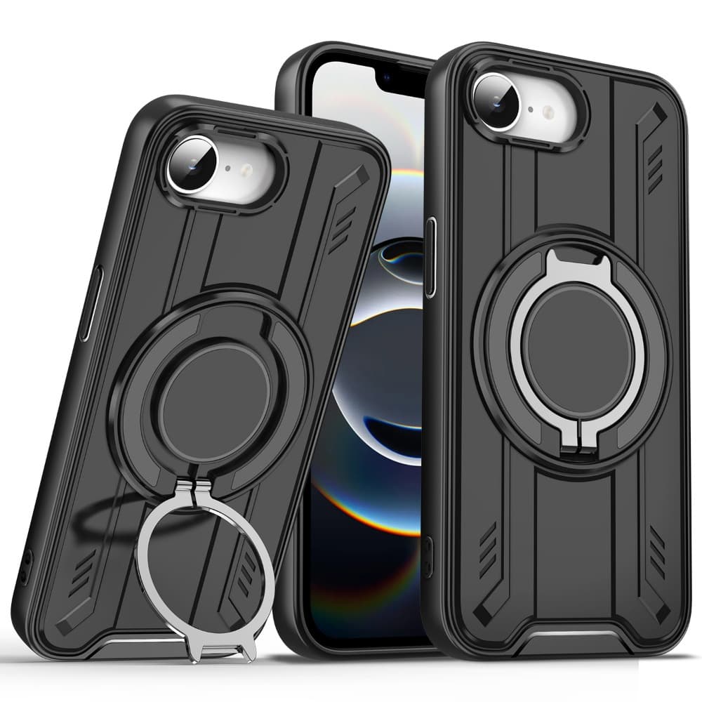 Case For Iphone 16E 16 15 14 13 12 11 Pro Max Plus Kickstand Slide Camera Protection Red Ring Drop Shockproof Cover