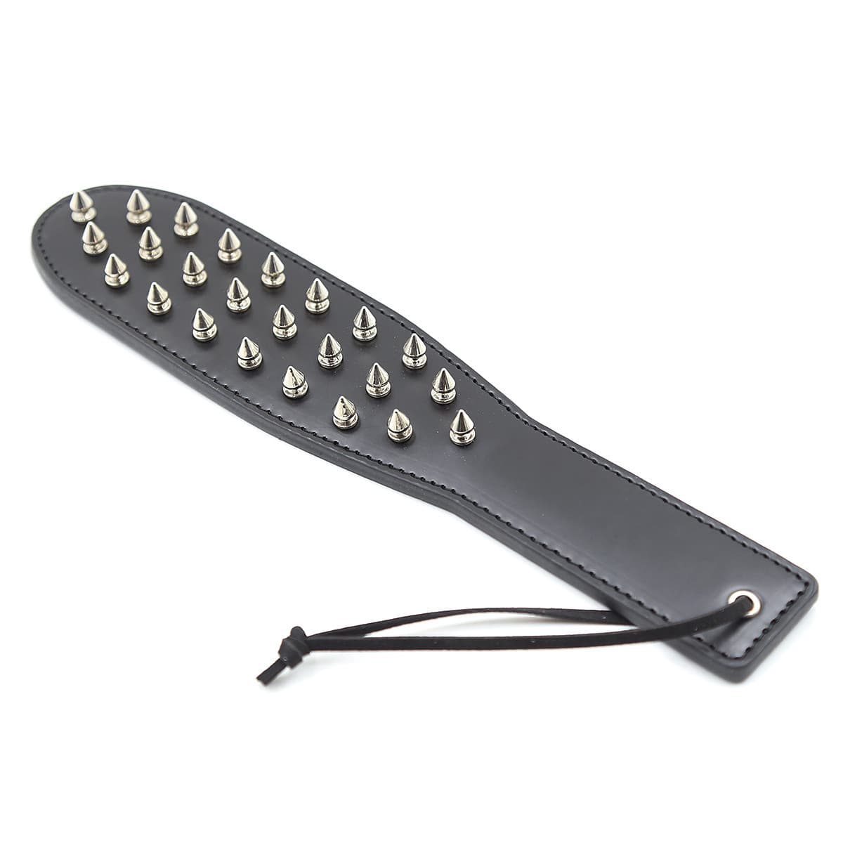 Sexy Leather Racket With Spikes And Long Handle PU Adult Products Couple Props Racket For Women