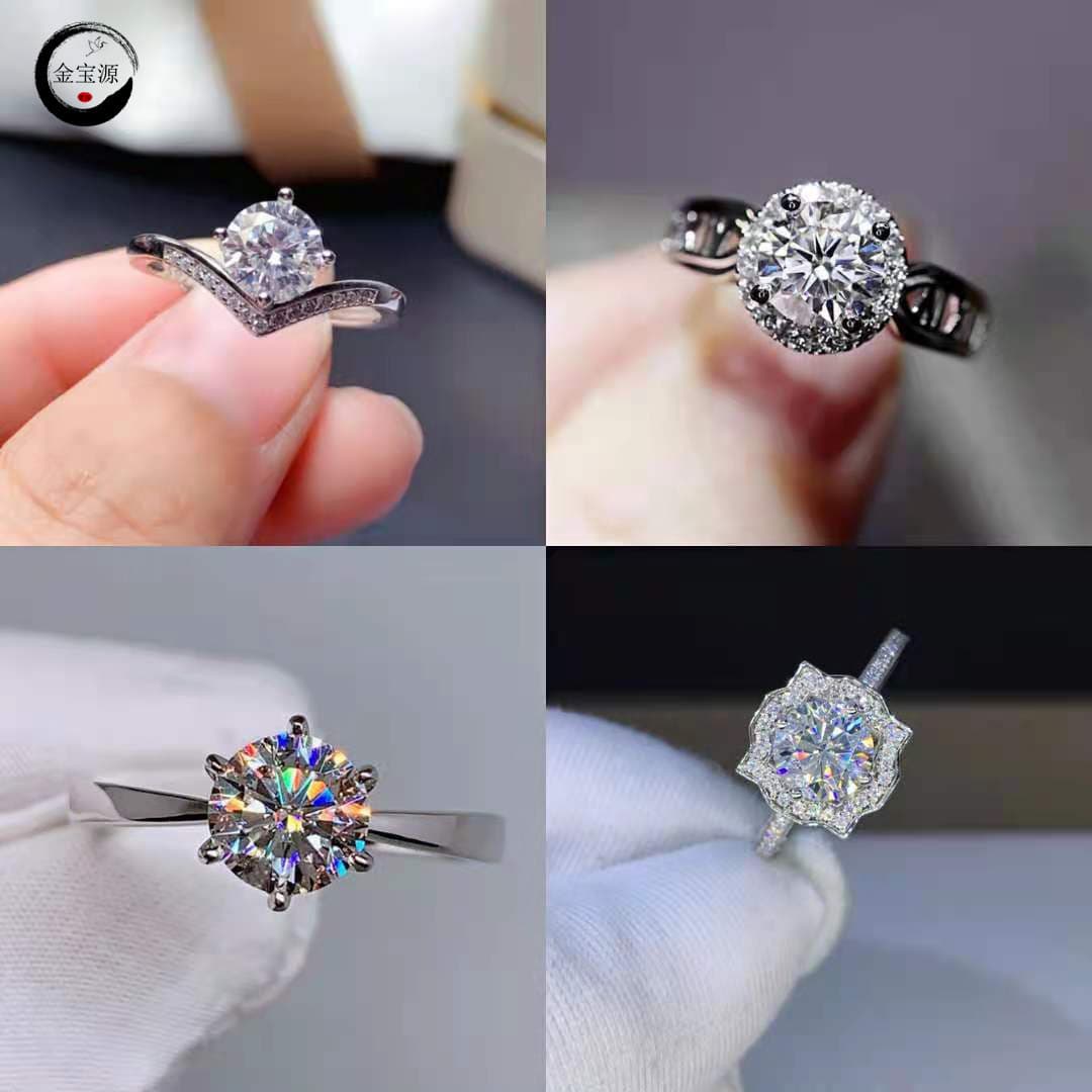 Stylish Simple Women's Engagement Proposal Wedding Ring Zircon Moissanite Ring Women'sMen's Six-claw Wedding Ring Valentine's Day Mother's Day Gift