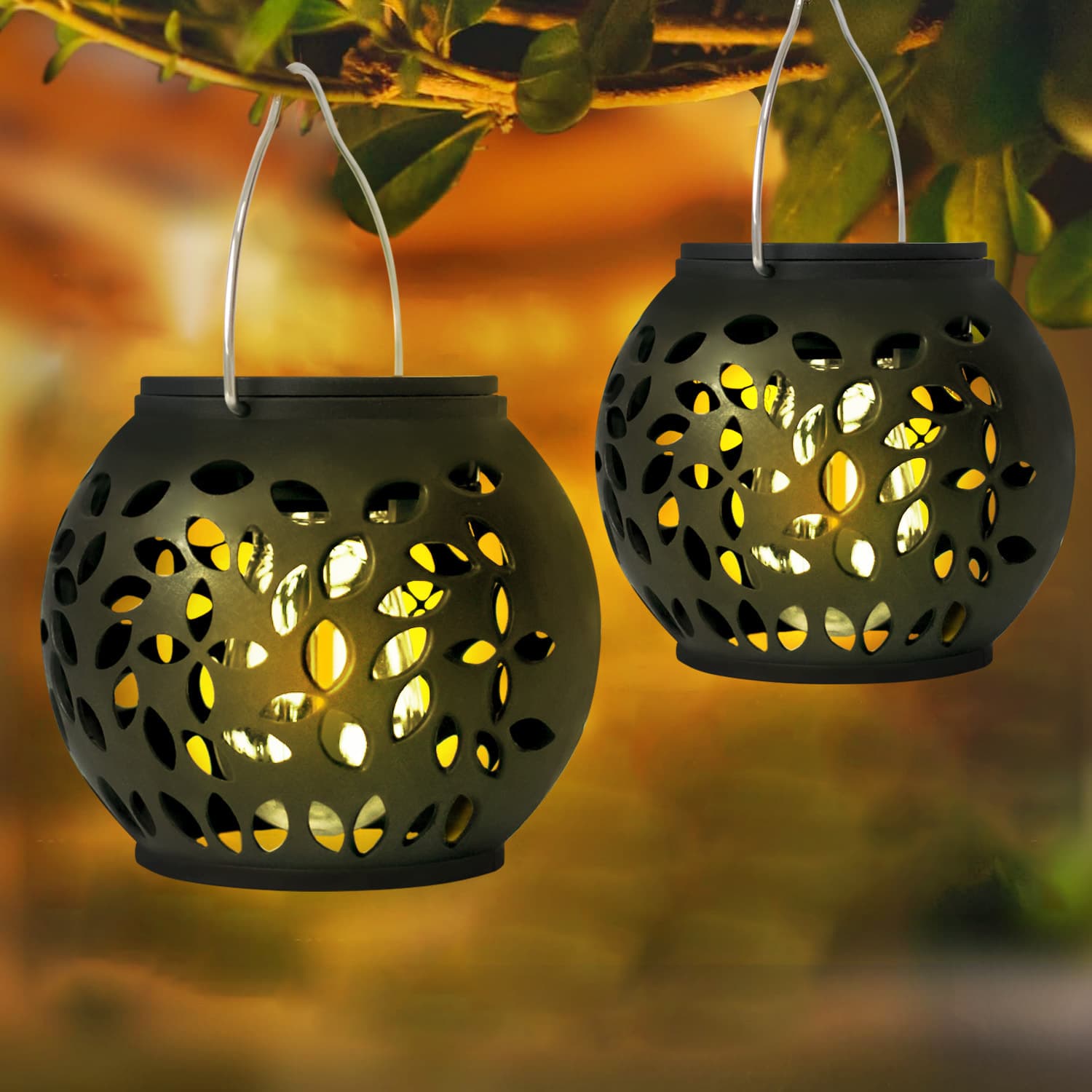 Solar LED Wall Lantern With Tribal Carvings – 10W Warm White Hollow-Out Design For Garden, Patio & Yard Decor (ABS, Dimmable, IP65 Waterproof)​