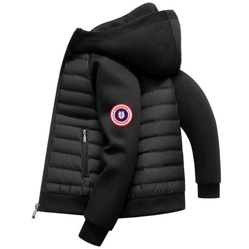 Men's Clothing Winter New Men's Trendy Lightweight Loose Fitting Casual Sleeve Round Logo Hooded Cotton Jacket