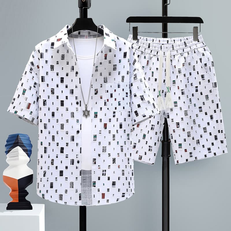 Men's Clothing [UrbanEdge] Men's Short Sleeve Set - Street Style | Relaxed Fit