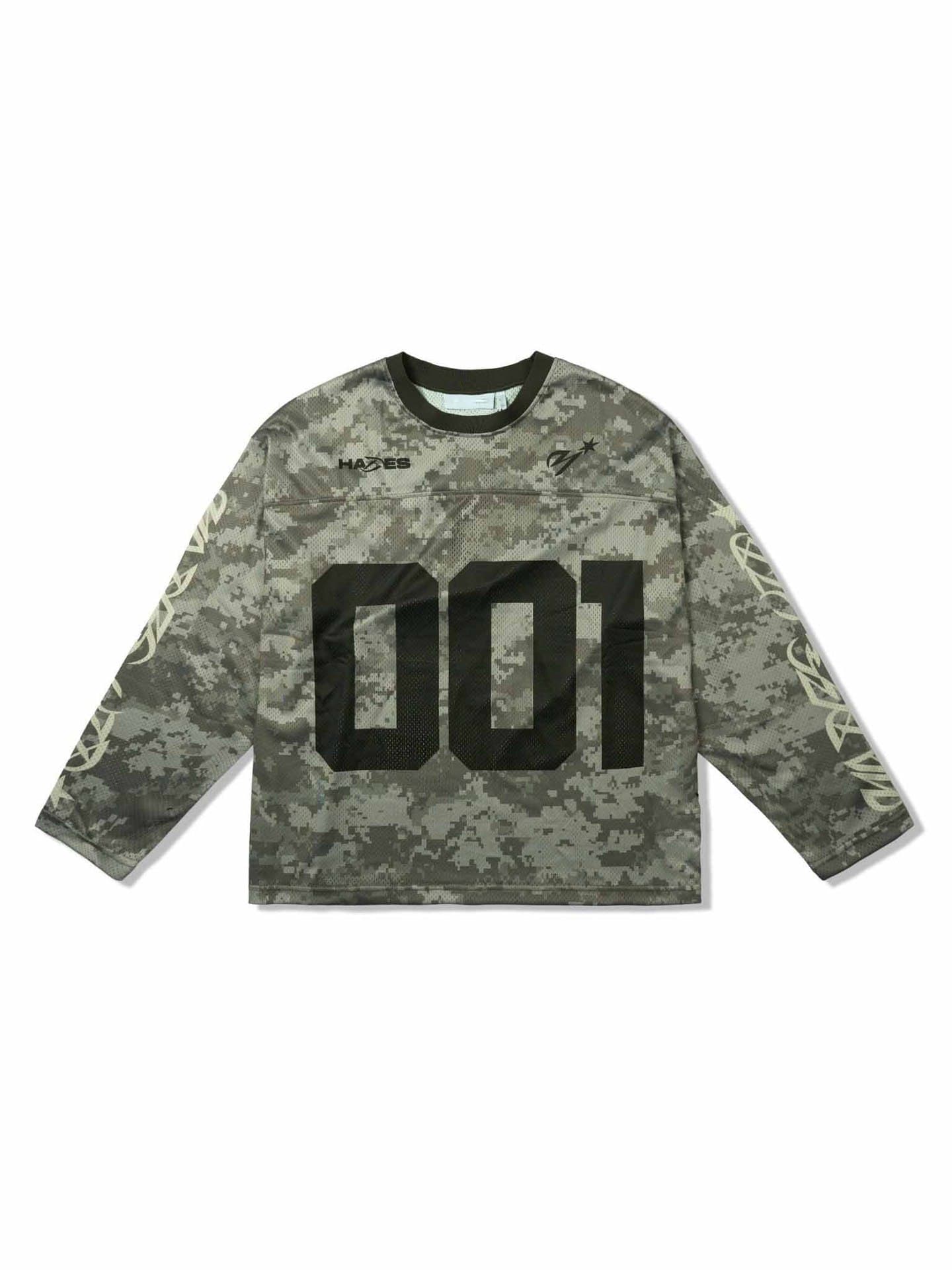 Men's Camouflage Digital Print Long Sleeve T-Shirt Instagram Style Street Hip Hop Breathable Loose Casual Versatile Top