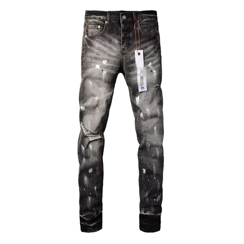 Jean homme tendance à écusson déchiré et brodé, coupe slim décontractée, marque branchée, pantalon long taille mi-haute en mélange de coton
