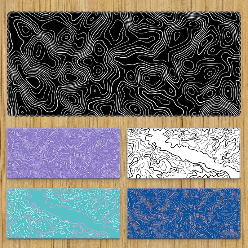Unbeatable Quality Topography Deskmats Lines Messy Terrain Mouse Pad Oversized E-Sports Games Men Keyboard Table Mat