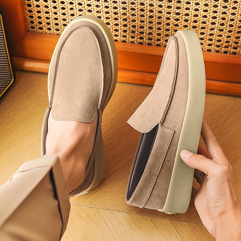 SHLIANG Men's Loafers Soft Suede Slip-on Shoes Man Flats Lightweight Comfortable Driving Shoes For Man Casual Shoes Y0606