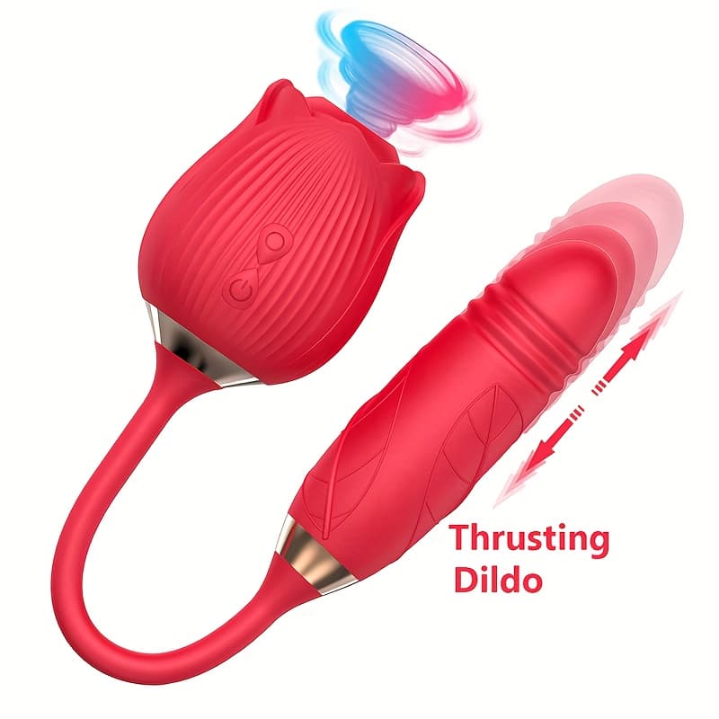 Rose Vibrator 7-frequency Sucking 7-frequency Telescopic For Women Sex Toy Sucking Nipple Telescopic Impact Stimulation Clitoral Female Adult Supplies