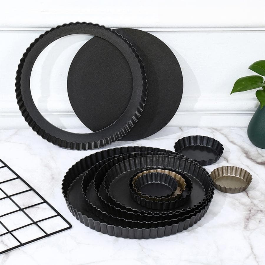 Non-stick Round Tart Pan With Detachable Bottom And Scalloped Edge, Perfect For Baking Fruit Tart, Pizza And Cake