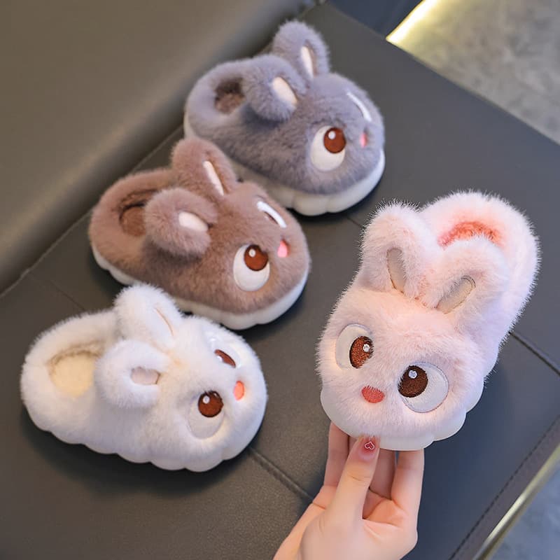 ​​Kids' Winter Slippers – Cozy Plush Bunny Slippers With Non-Slip Sole For Boys & Girls (Sizes 24-41, Indoor/Outdoor Warmth)​​