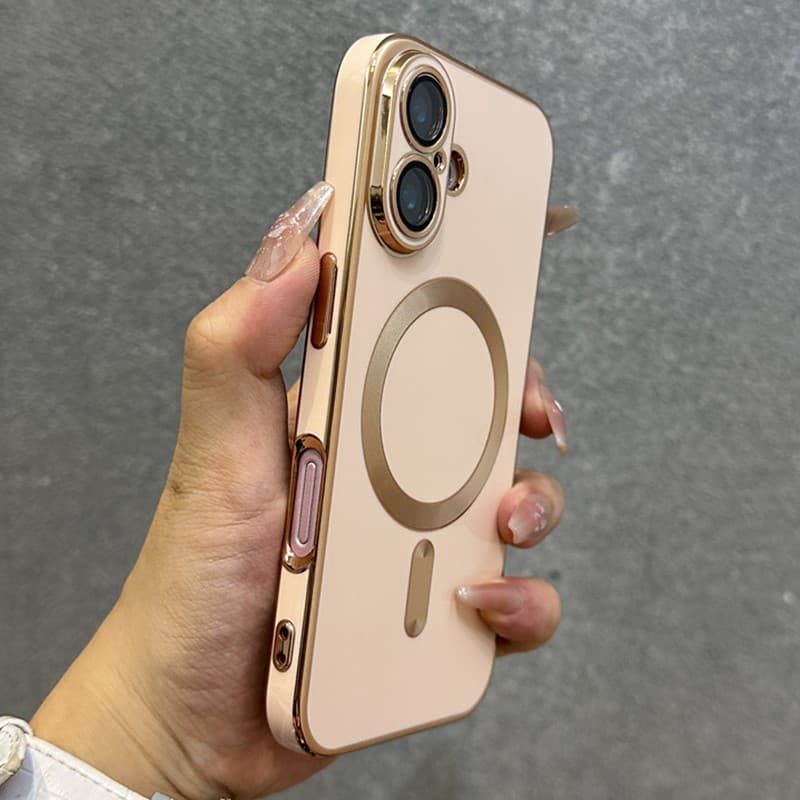 Luxury For Magnetic Plating Frame Phone Case For IPhone 11 12 13 14 15 16 Plus Pro Max Wireless Charge Soft Siicon Cover