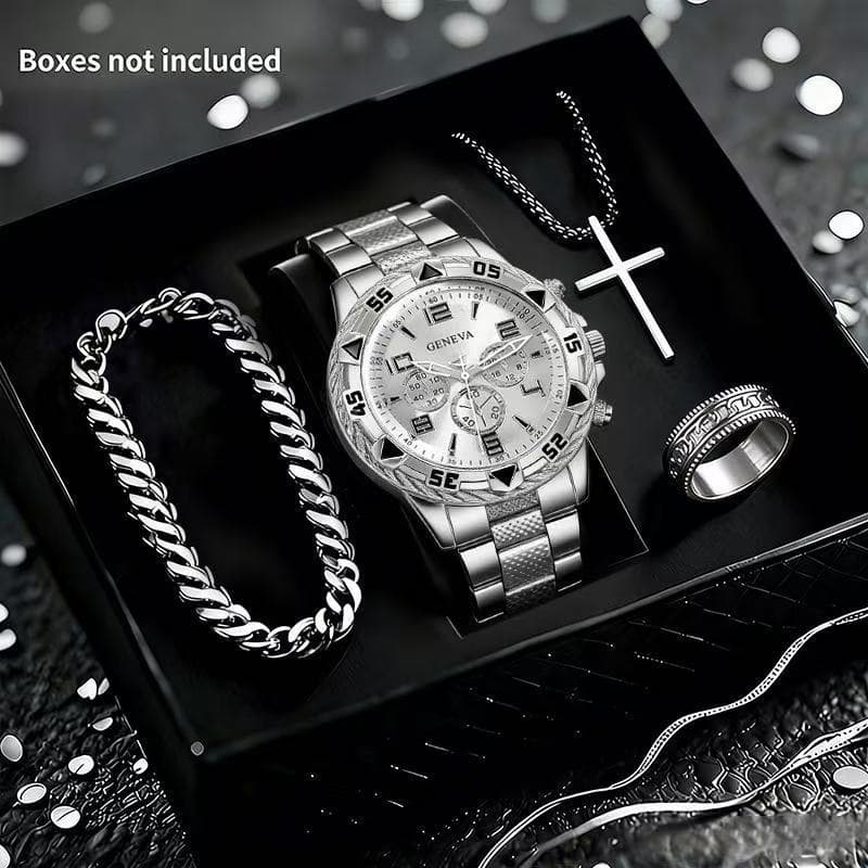 Montre homme haut de gamme, style business, sport, grand cadran, bracelet en acier allié, étanche et lumineuse.