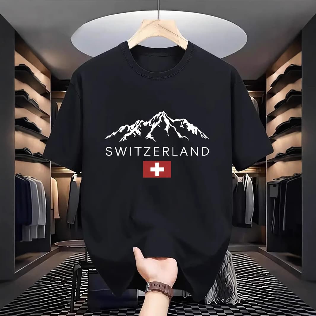 Men's Premium Comfort T-Shirt - Breathable Polyester, Relaxed Fit Streetwear (White/Navy/Black/Red/Khaki, S-XXL)