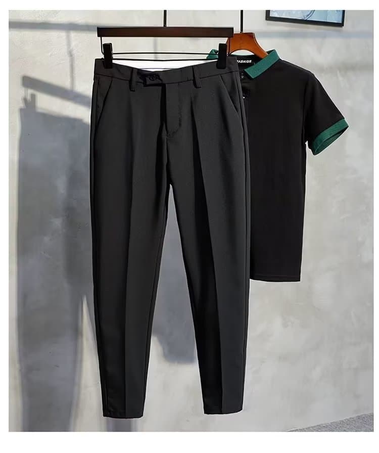 Men's Clothing Casual Pants Spring And Autumn Summer Thin Elastic Suit Pants Nine Point Trousers