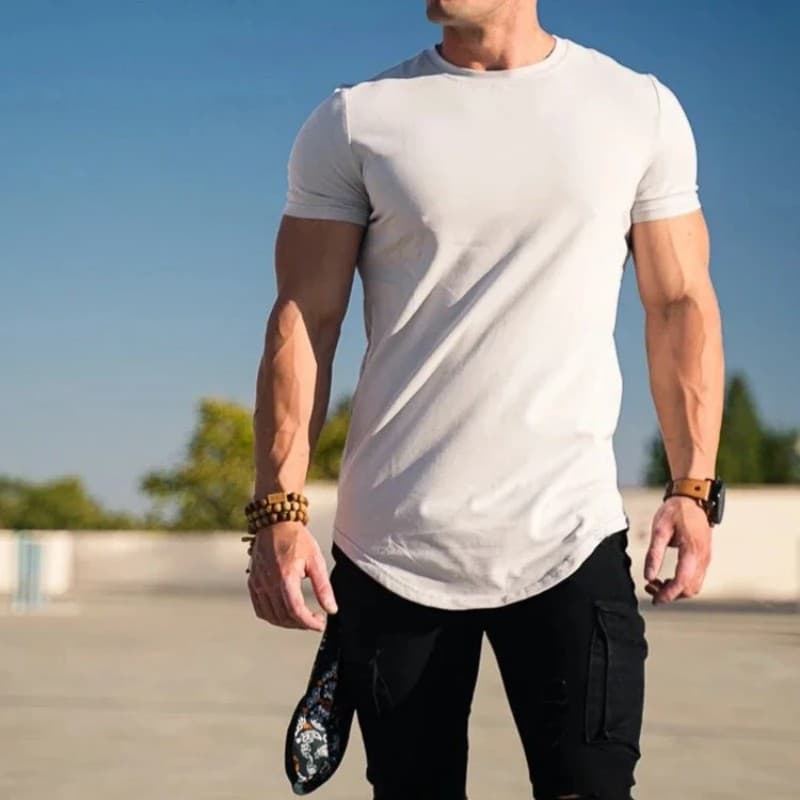Muscle Fitness T-shirt Sommer Männer Freizeitsport Workout Kurzarm T-shirt Hohe Qualität Baumwolle Männer T-shirt Gym Sport Hemd Tops