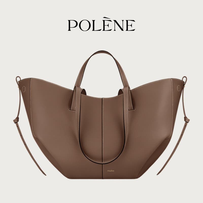Sac cabas POLENE Wing Tote grande capacité pour femme, porté épaule ou à la main.
