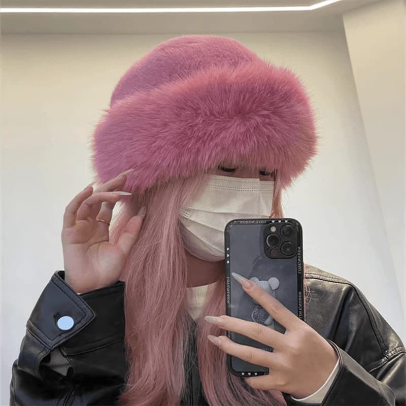 New Plush Landlord Women's Autumn Winter Cold and Warm Northeast Basin Ear Protection Showcase Face Small Fisherman Hat