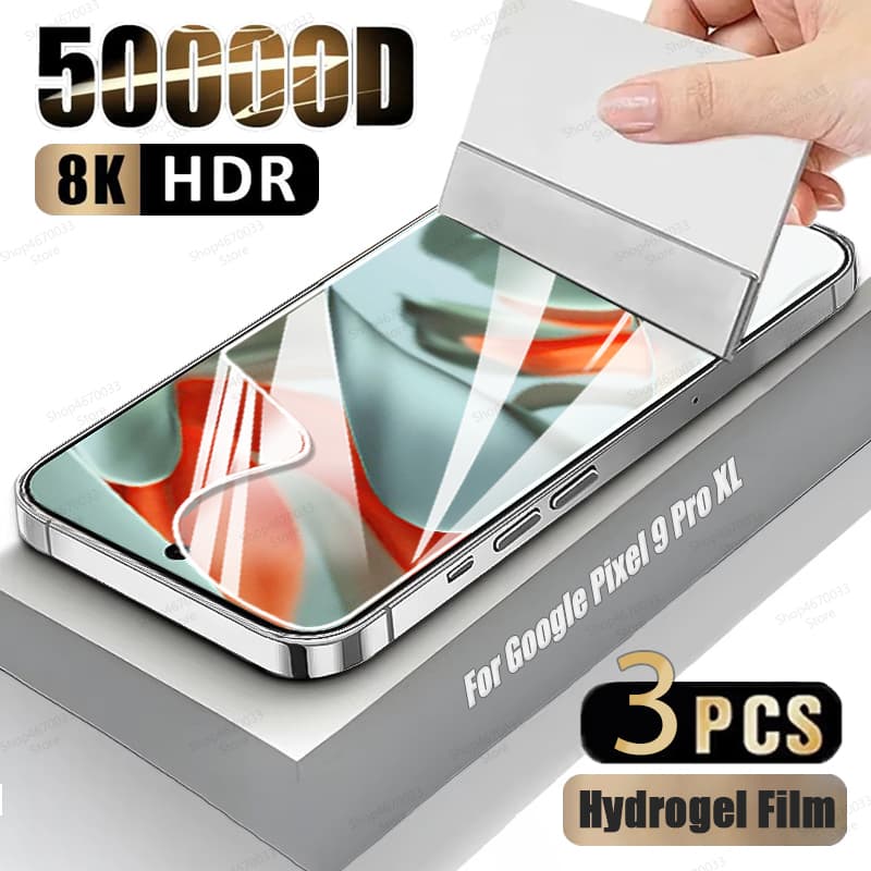 3Pcs Hydrogel Film Screen Protector 9 XL 8 7 6 Pro Soft Cover For Google Pixel 8A 7A 6A Phone Accessories