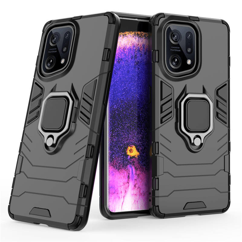 For Oppo Find X5 X3 Pro Neo Lite Hybrid Hard PC + Soft TPU Armor Anti-Drop Case Rotating Ring Stand Holder Cover Shell