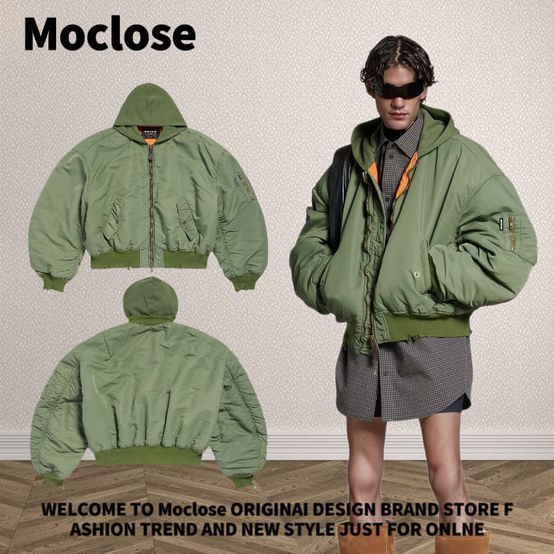 Men's Clothing Autumn And Winter Outdoor Warm Machete Silhouette Hole Bomber Jacket Cotton Coat