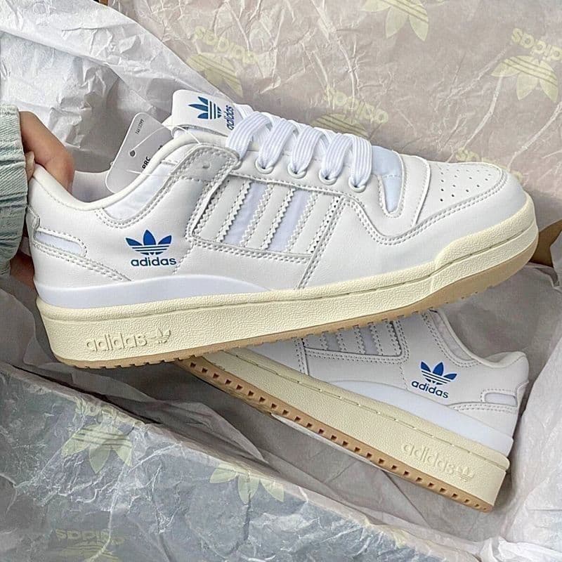 Chaussures de sport décontractées à coupe basse, blanches et bleues, originales et pures, pour couple, respirantes, polyvalentes et tendance