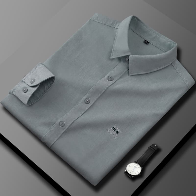 Chemise à manches longues printemps automne nouvelle version coréenne tendance en pur coton pour homme, décontractée et élégante.