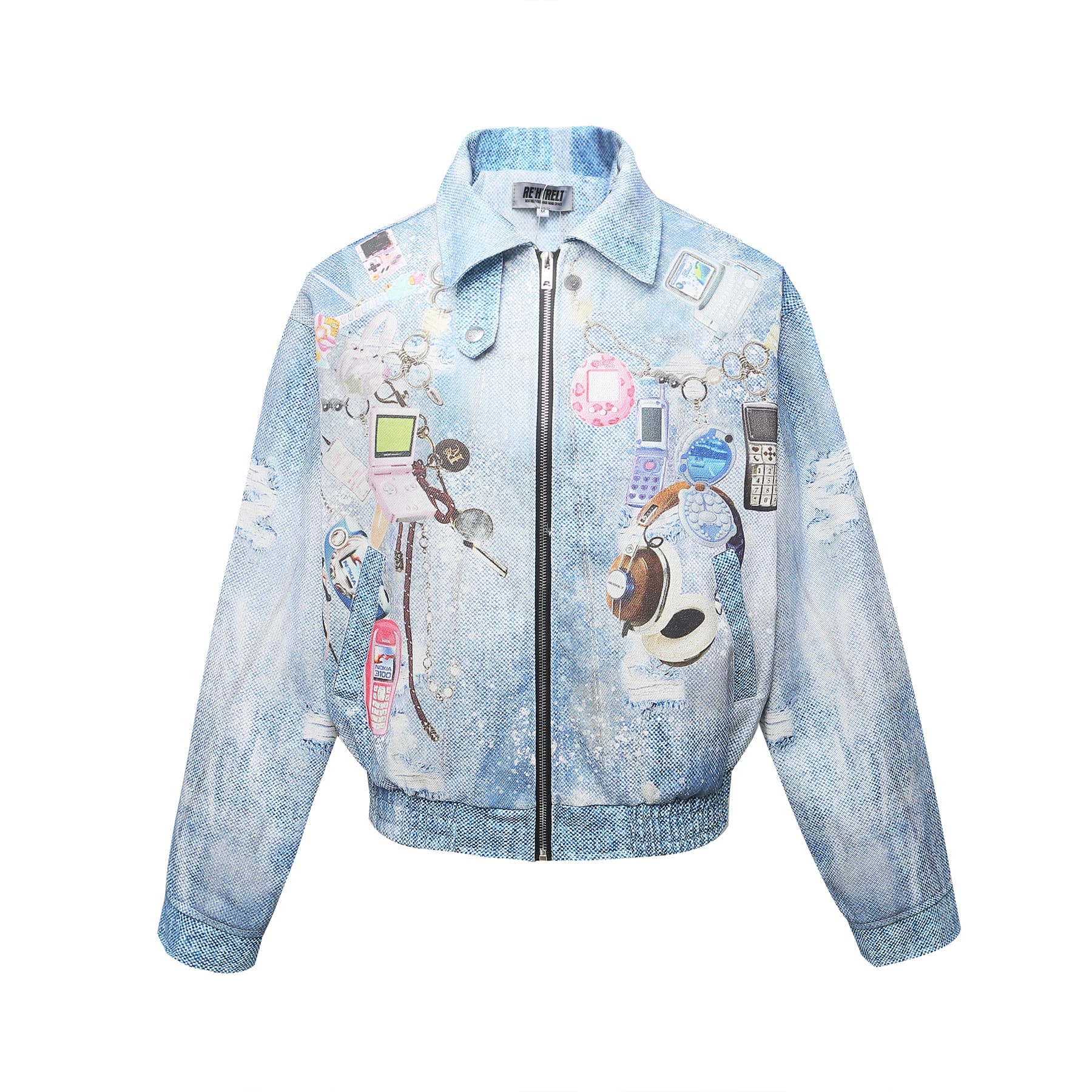 K492 American 2025 Spring Neutral Street Denim Printed Image High Grade Men's Loose Jacket Coat