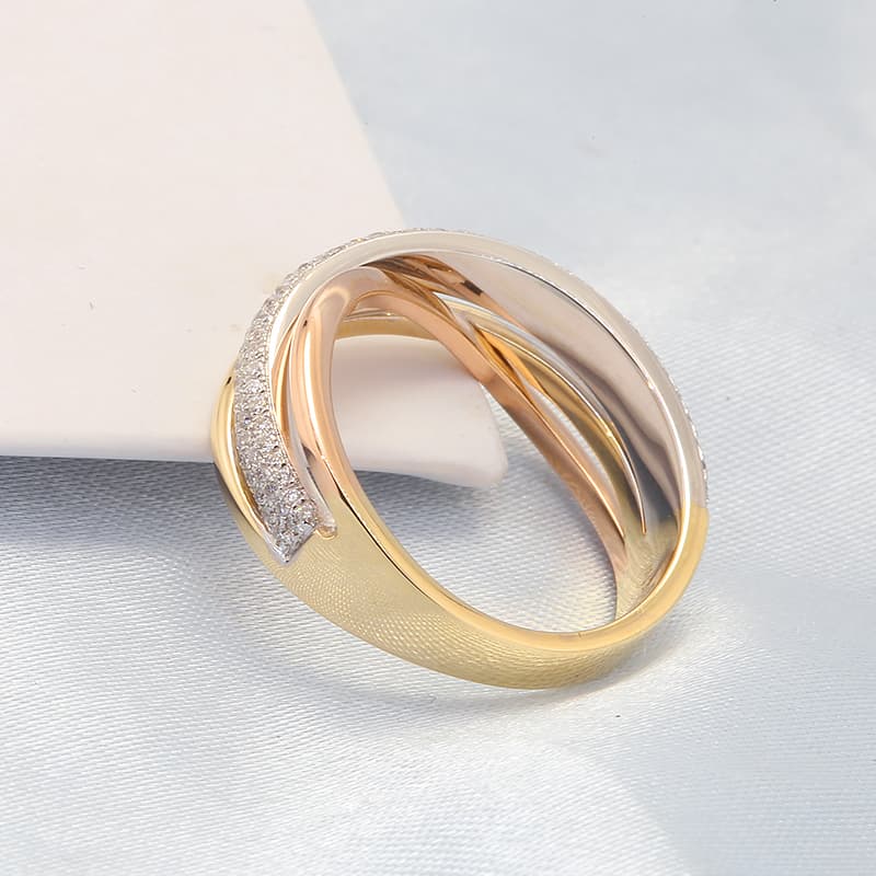 2025 New Arrivals New Fashion Solid 3 Color Gold Lab Grown Diamond HPHT CVD Women Ring Gift Classic Love Wedding Engagement Female Finger