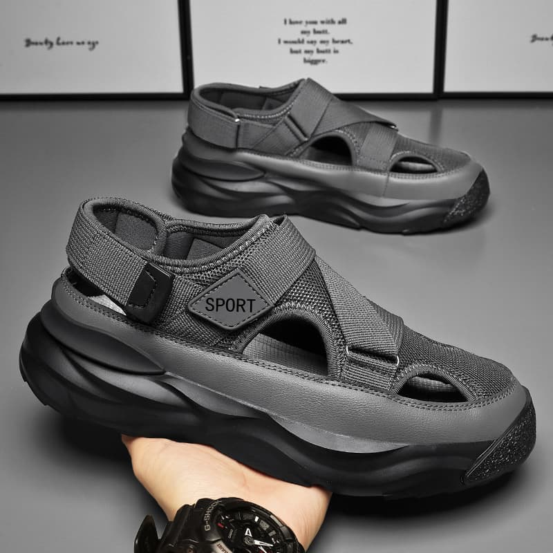 Men’s Shoes Men's sandals for summer outdoor sports, non slip and wear resistant, drivers driving to work, men's outdoor wading beach slippers