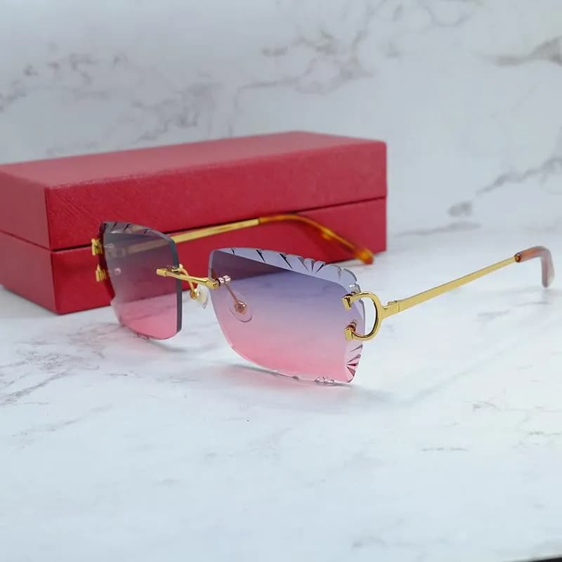 Frame Diamond Cut Carter Sunglasses Men and Women Stylish Wire C Designer Driving Shades Outdoor Protect Eyewear Party