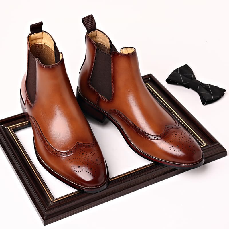 New men's Brock leather boots fashion trend British ankle boots casual business men's boots