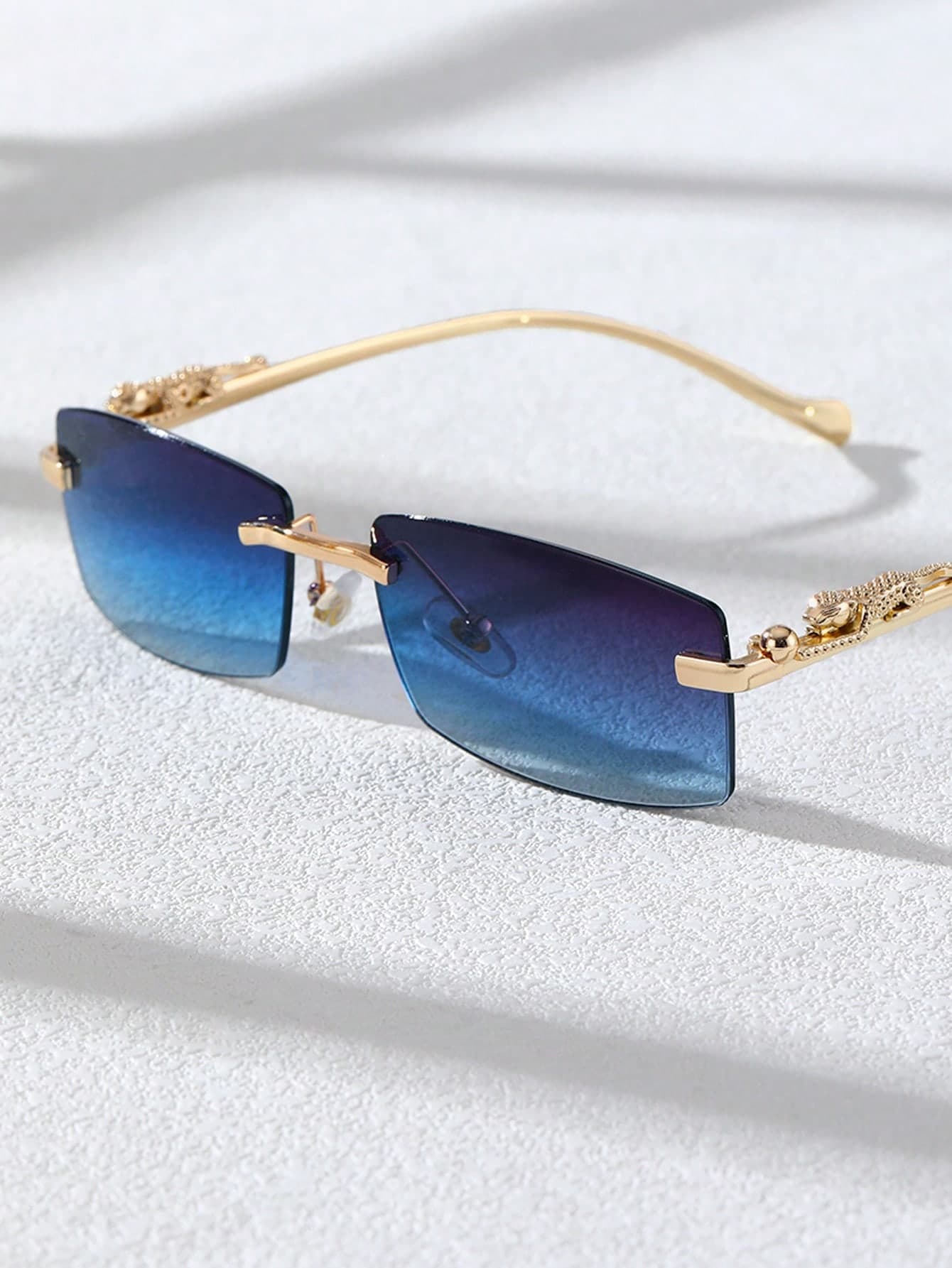 Fashion 1PC Unisex Metal Rimless Square Frame Fashion Glasses For Animal Accessories Street Snap