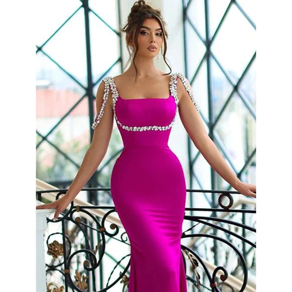 Women's clothing bandage skirt elegant rhinestone sling long birthday banquet party dress