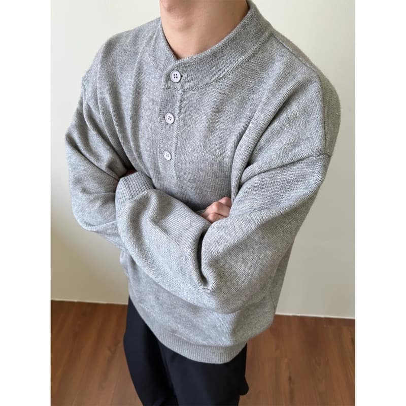 Men's Knit Sweater Long Sleeve Relaxed Fit Clean Aesthetic Crewneck Pullover Casual Winter Wear