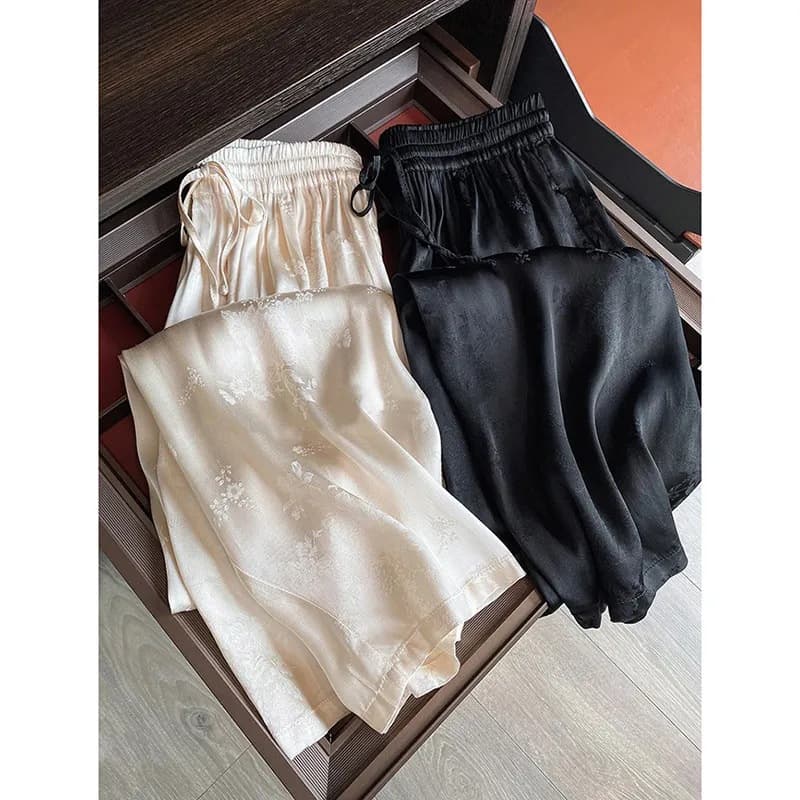 Women's Clothing Satin straight leg floor length pants