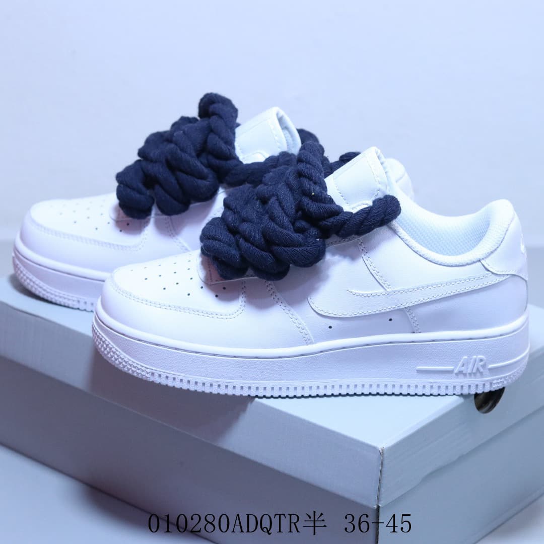 Baskets en corde transfrontalières à lacets épais pour femmes, style Air Force One édition limitée, décontractées pour hommes