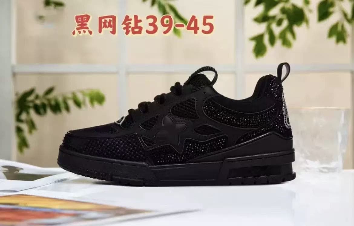 Commerce extérieur Gare européenne Nouvelles chaussures de skateboard de sport pour hommes incrustées de cristaux Confortables, polyvalentes et d